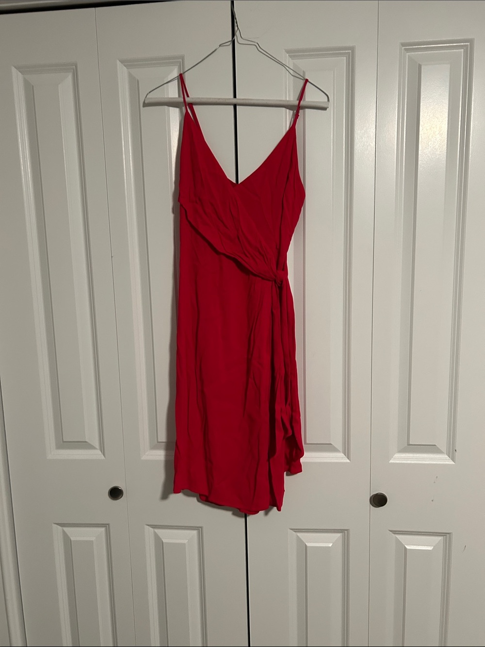 Armani Exchange Red Wrap Slip Mini Dress